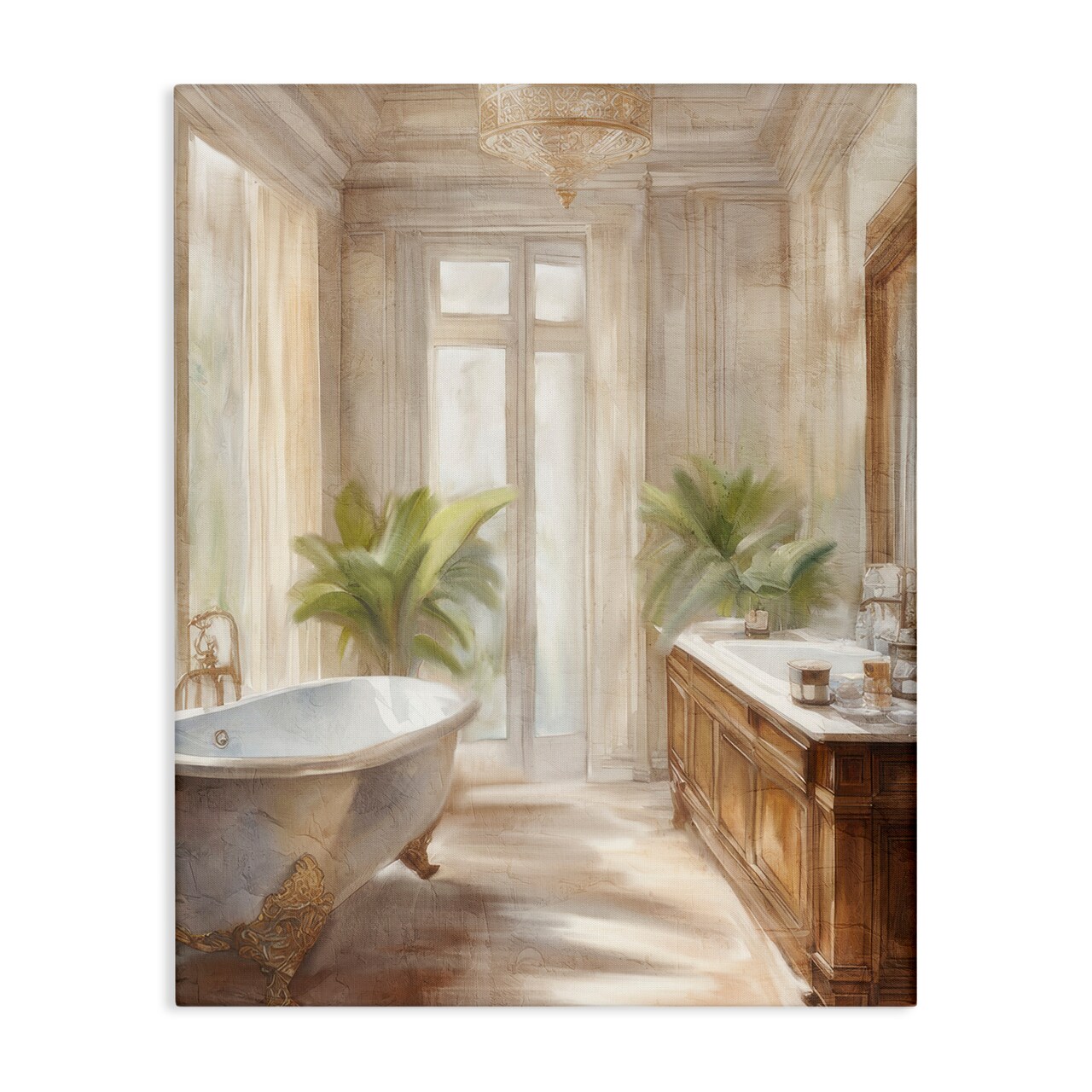Stupell Industries Serenity Bath Bathroom Painting Canvas, design by Kim Allen
